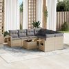 vidaXL Set Divano da Giardino 9 pz con Cuscini Beige in Polyrattan