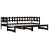 vidaXL Dormeuse Estraibile Nera 2x(90x190) cm Legno Massello di Pino