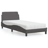 vidaXL Letto con Materasso Dover Grigio 90x190 cm in Similpelle