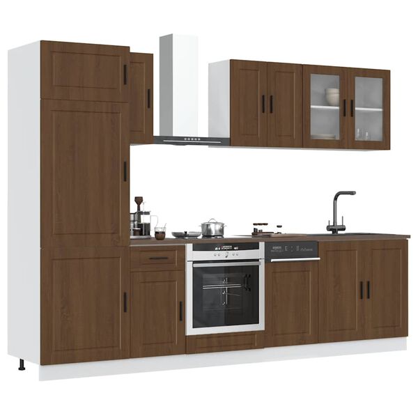 vidaXL Set Mobili da Cucina 8 pz Kalmar Rovere Marrone in Truciolato