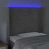 vidaXL Testiera a LED Grigio Chiaro 103x16x118/128 cm in Velluto