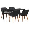 vidaXL Set da Pranzo per Giardino 5 pz Nero polyrattan