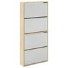 vidaXL Scarpiera a 4 Strati con Specchio Rovere 63x17x134 cm