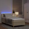 vidaXL Letto a Sorgente LED con materasso Crema 90 x 190 cm Tessuto