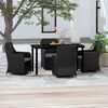 vidaXL Set da Pranzo da Giardino 5 pz con Cuscini Nero