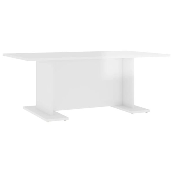 vidaXL Tavolino Salotto Bianco Lucido 103,5x60x40cm Legno Multistrato