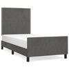 vidaXL Giroletto senza Materasso Grigio Scuro 80x200 cm Velluto