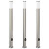 vidaXL Lampioni a colonnina con presa elettrica 3 pz 110 cm Acciaio Inox IP44