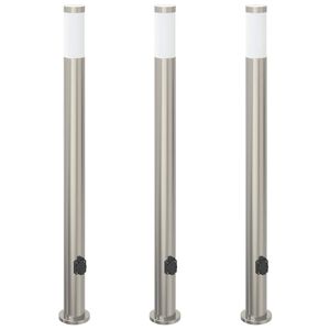 vidaXL Lampioni a colonnina con presa elettrica 3 pz 110 cm IP44