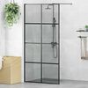 vidaXL Parete Doccia Walk-in Nero 100 x 195 cm vetro temperato