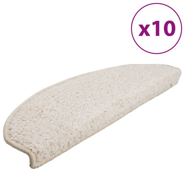 vidaXL Tappetini per scale 10 pz 65x21x4 cm Bianco Semicircolari Grandi