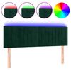 vidaXL Testiera a LED Verde Scuro 144x5x78/88 cm in Velluto