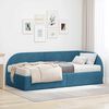 vidaXL Struttura Letto Angolare con Materasso 2 pcs Blu Velluto