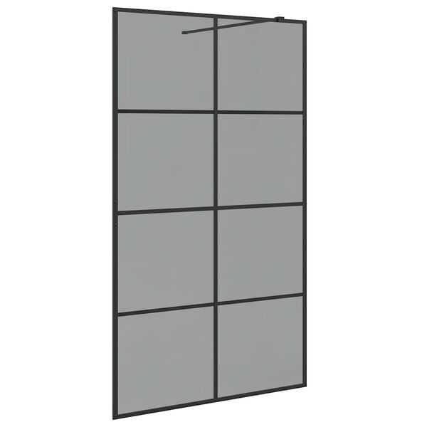 vidaXL Parete Doccia Walk-in Nero 115 x 195 cm vetro temperato