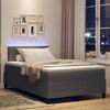vidaXL Letto a Sorgente LED Grigio chiaro e bianco 120 x 190 cm