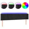 vidaXL Testiera a LED Nera 183x16x78/88 cm in Velluto