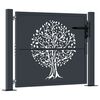 vidaXL Cancello da giardino antracite 100x75 cm in acciaio con design ad albero
