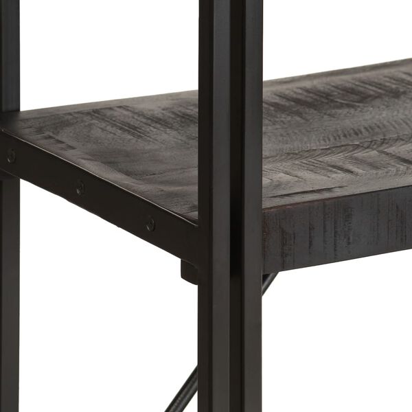 vidaXL Libreria a 5 Ripiani 140x30x180cm Nero Legno Massello di Mango