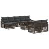 vidaXL Set Divano da Giardino 10 pcs Grigio polyrattan