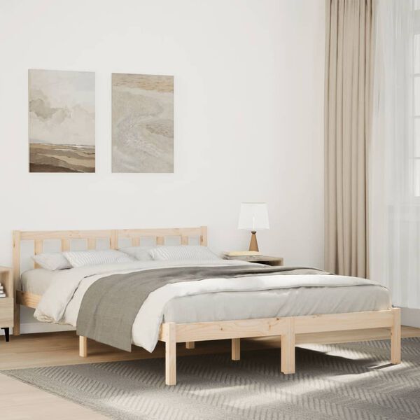 vidaXL Letto Extra Lungo senza Materasso 140x220cm Legno Massello Pino