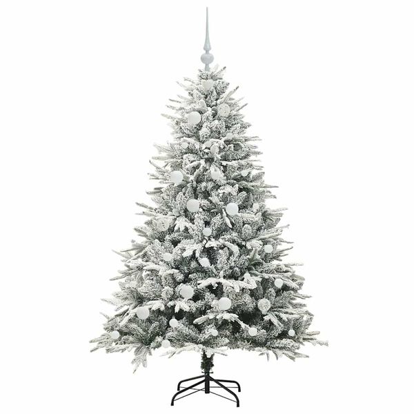 vidaXL Albero di Natale Artificiale Pre-illuminato con Set di Palline