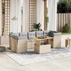 vidaXL Set Divano da Giardino 8 pz con Cuscini Beige in Polyrattan