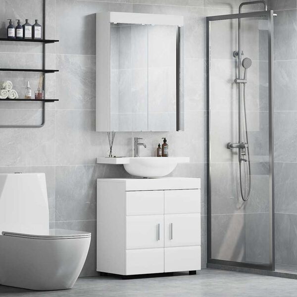 vidaXL Set di mobili per il bagno TULUM Bianco Legno multistrato