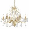 vidaXL Lampadario con Perline di Cristallo Dorato Tondo 6 E14