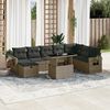 vidaXL Set Divano da Giardino 9 pz con Cuscini Grigio in Polyrattan