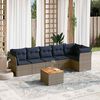 vidaXL Set Divani da Giardino 7 pz con Cuscini Grigio in Polyrattan