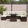 vidaXL Set Divano da Giardino con cuscino 9 pcs Marrone Poly Rattan