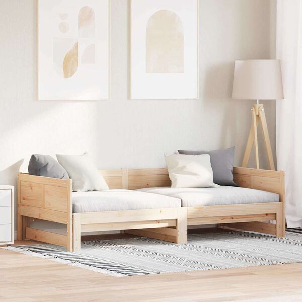 vidaXL Letto Giorno Estraibile Marrone 203,5 x 184 x 56,5 cm