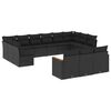 vidaXL Set Divani da Giardino 13pz con Cuscini Nero in Polyrattan