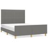 vidaXL Giroletto senza Materasso Grigio Scuro 140x200 cm Tessuto