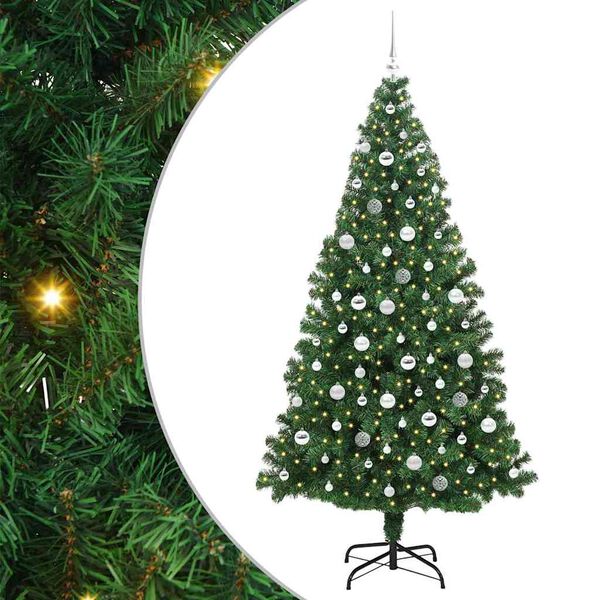 vidaXL Albero di Natale artificiale con 300 LED Verde 210 cm