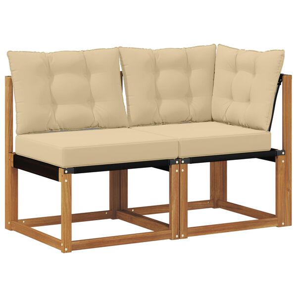 vidaXL Divano modulare da esterno e angolare 2 Pezzo Naturale