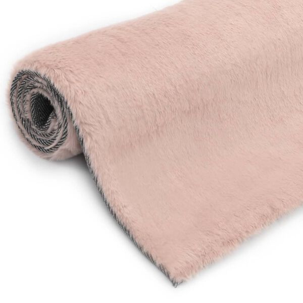 vidaXL Tappeto 160x230 cm Pelliccia di Coniglio Sintetica Rosa Antico