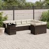 vidaXL Set Divani da Giardino 10pz con Cuscini in Polyrattan Marrone