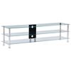 vidaXL Mobile Porta TV Trasparente 150x40x40 cm in Vetro Temperato