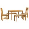 vidaXL Set da pranzo 5 pz Beige Legno di Quercia Massello
