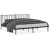 vidaXL Giroletto con Testiera in Metallo Nero 200x200 cm