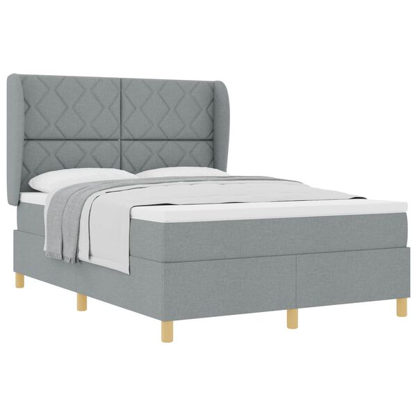 vidaXL Letto con molle e materasso Grigio Scuro 90x190 cm Tessuto