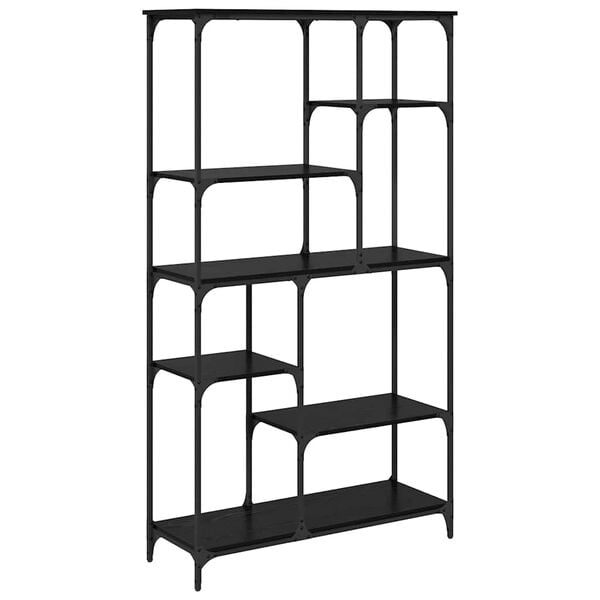 vidaXL Libreria Rovere Nero 99 x 35,5 x 176 cm Legno multistrato