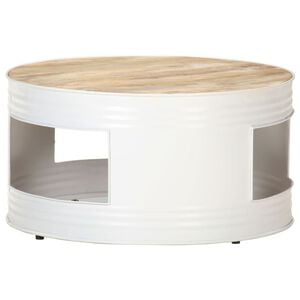 vidaXL Tavolino Bianco 68x68x36 cm in Legno Massello di Mango
