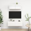 vidaXL Set di Mobili Porta TV 2 pz Bianco Lucido in Legno Multistrato