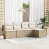vidaXL Set di divani con cuscino 5 pcs Beige e Crema polyrattan