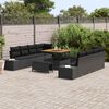 vidaXL Set Divano da Giardino con cuscino 11 pcs Nero polyrattan