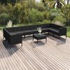 vidaXL Set Divani da Giardino 11 pz con Cuscini in Polyrattan Nero