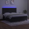 vidaXL Letto a Molle con Materasso e LED Nero 160x200 cm in Velluto