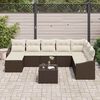 vidaXL Set di divani con cuscino 9 pcs Marrone polyrattan